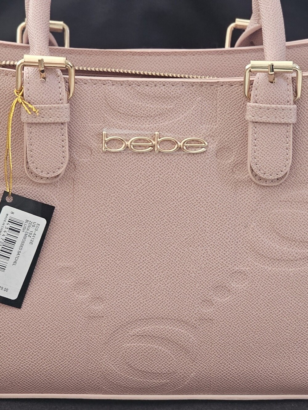 bebe Blush Pink Crossbody Bag with Gold Hardware
